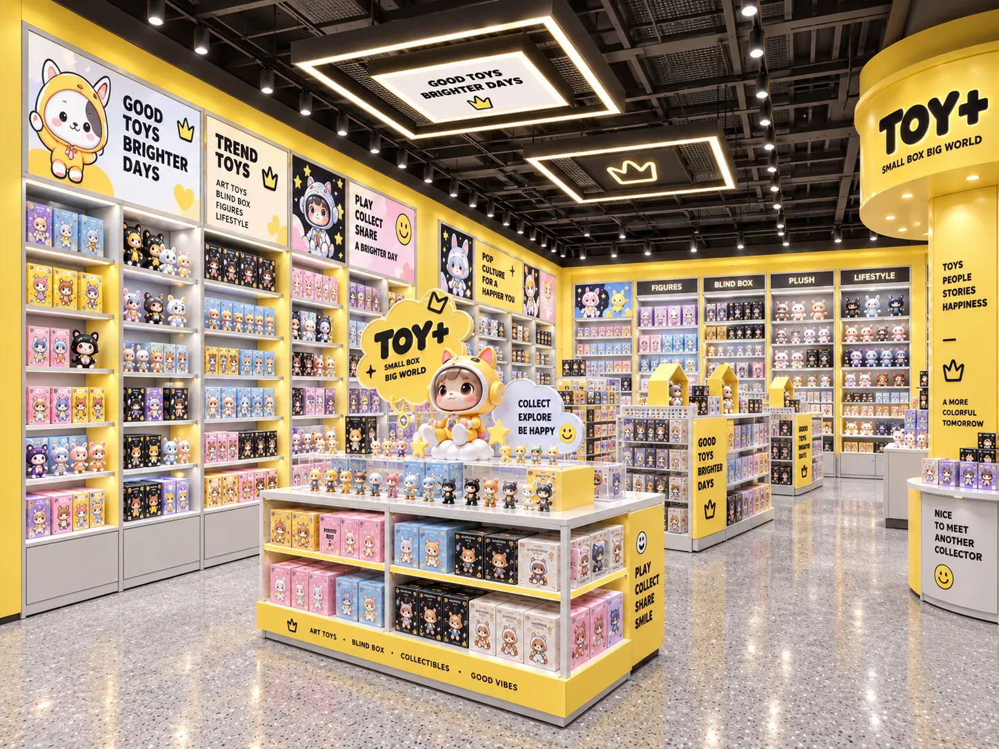 Yellow Collectible Shop with Graphic Feature Column — reference view 2 of 6
