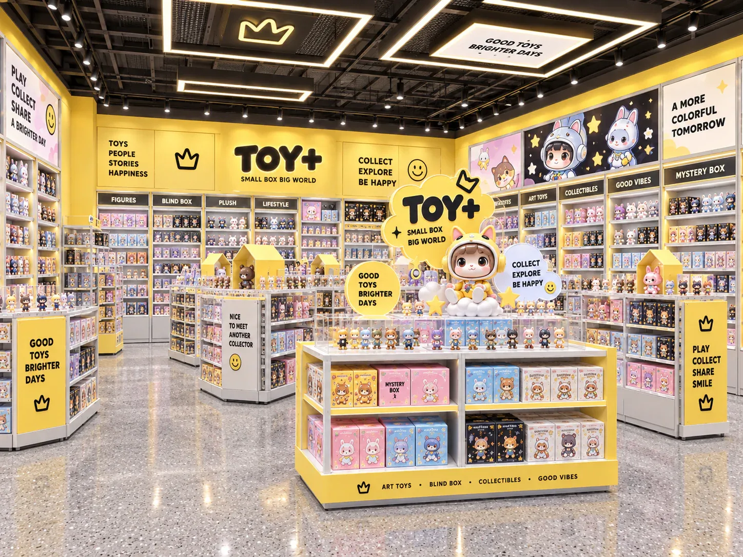 Yellow Collectible Shop with Graphic Feature Column — reference view 5 of 6