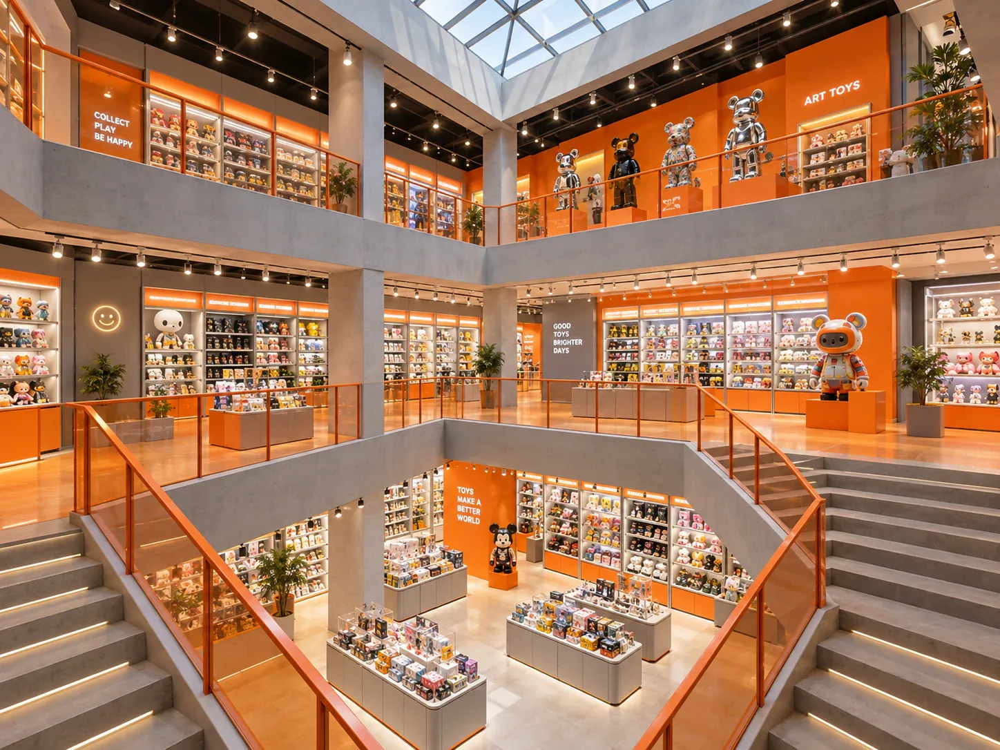 Orange Multi-Level Toy Store Atrium Design — reference view 4 of 6