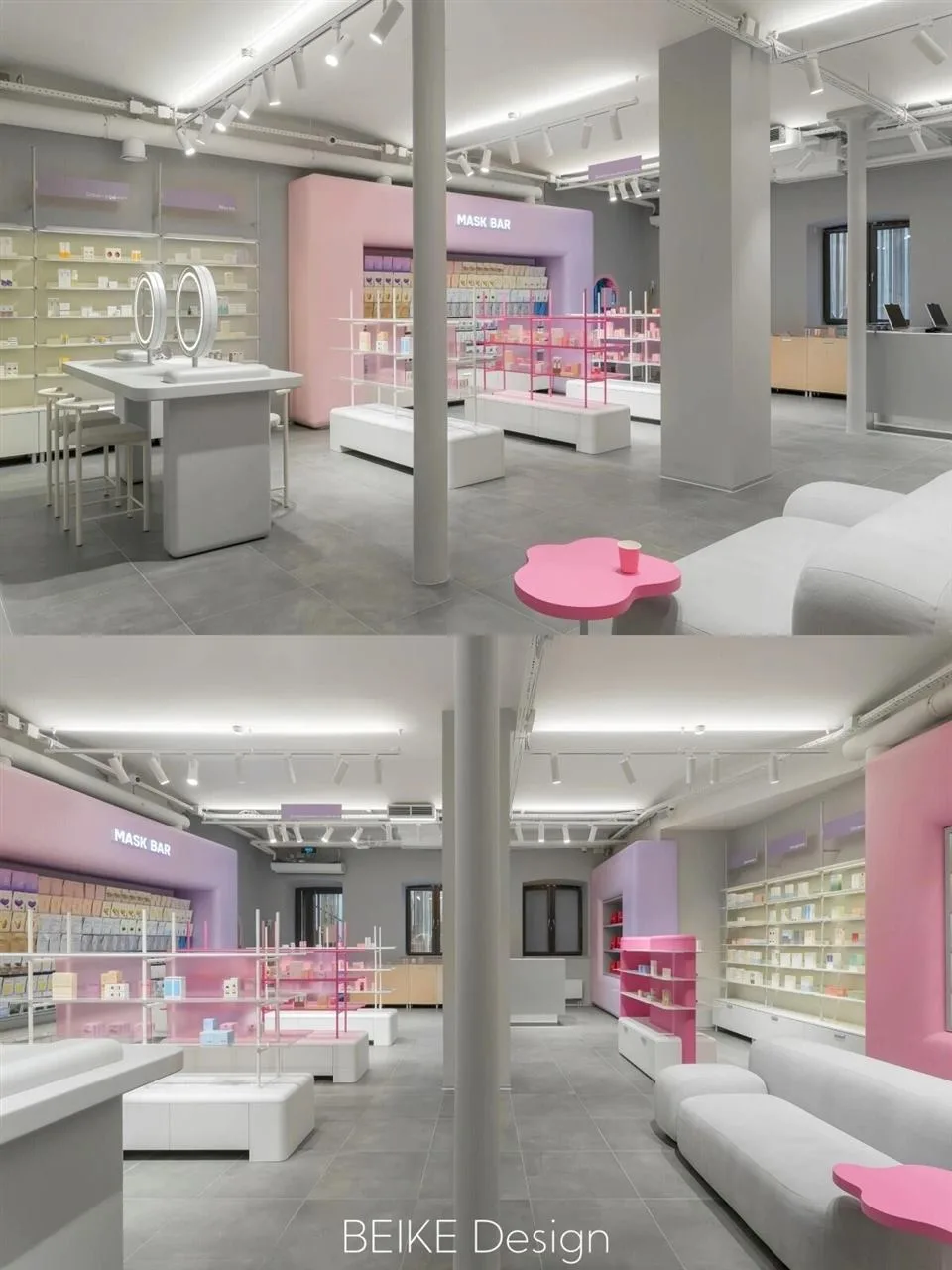 White and Pink Retail Fixture Concept before Stocking — reference view 2 of 7