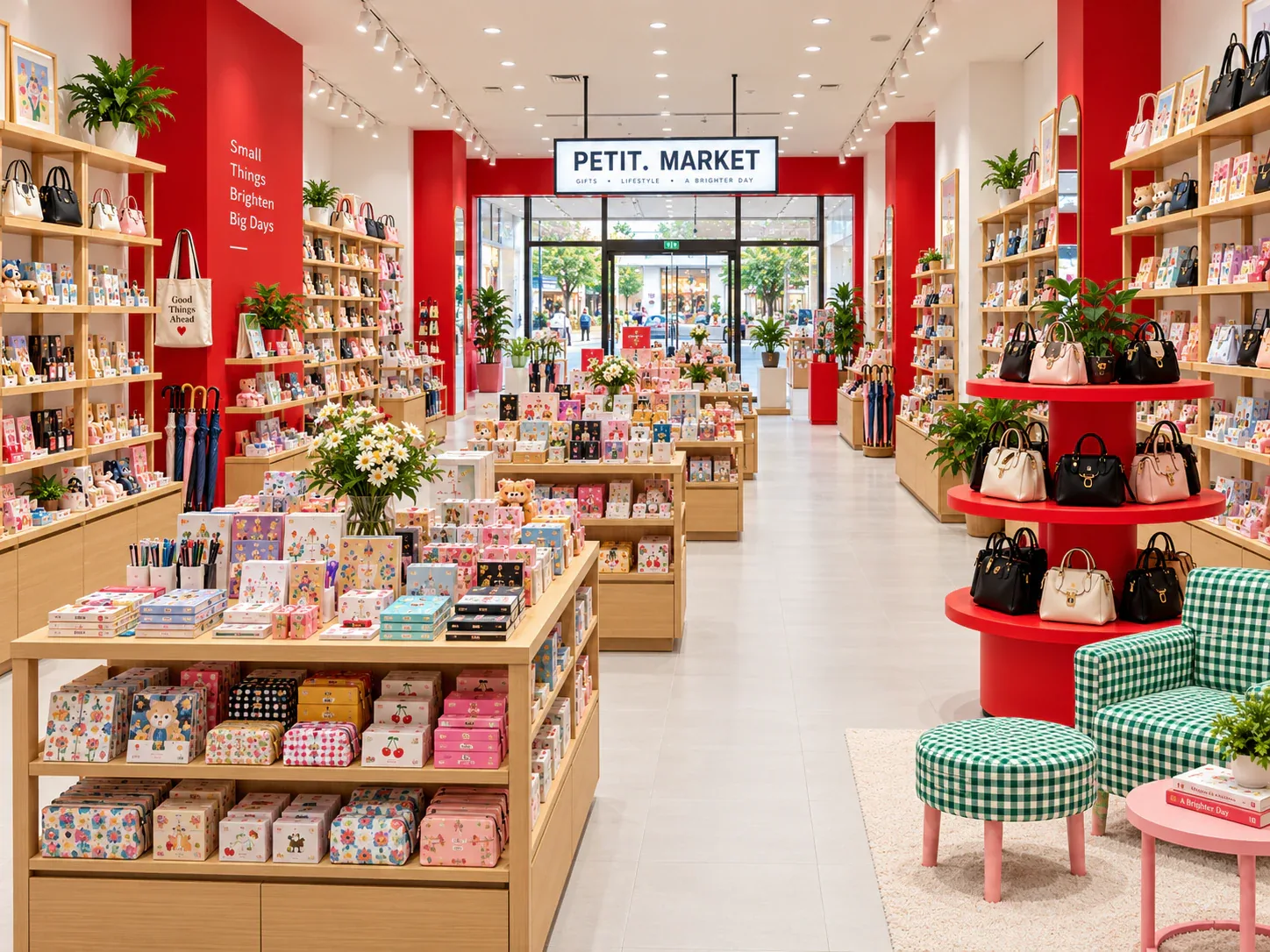 Gift Store Entrance with Seating and Round Accent Display — reference view 3 of 5