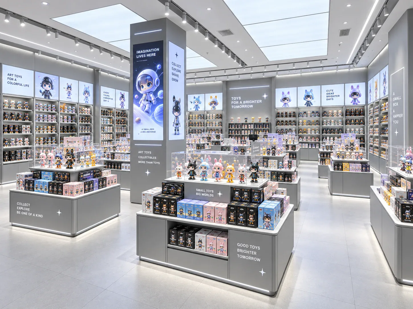 Silver Toy Store with Illuminated Wall Headers — reference view 3 of 6