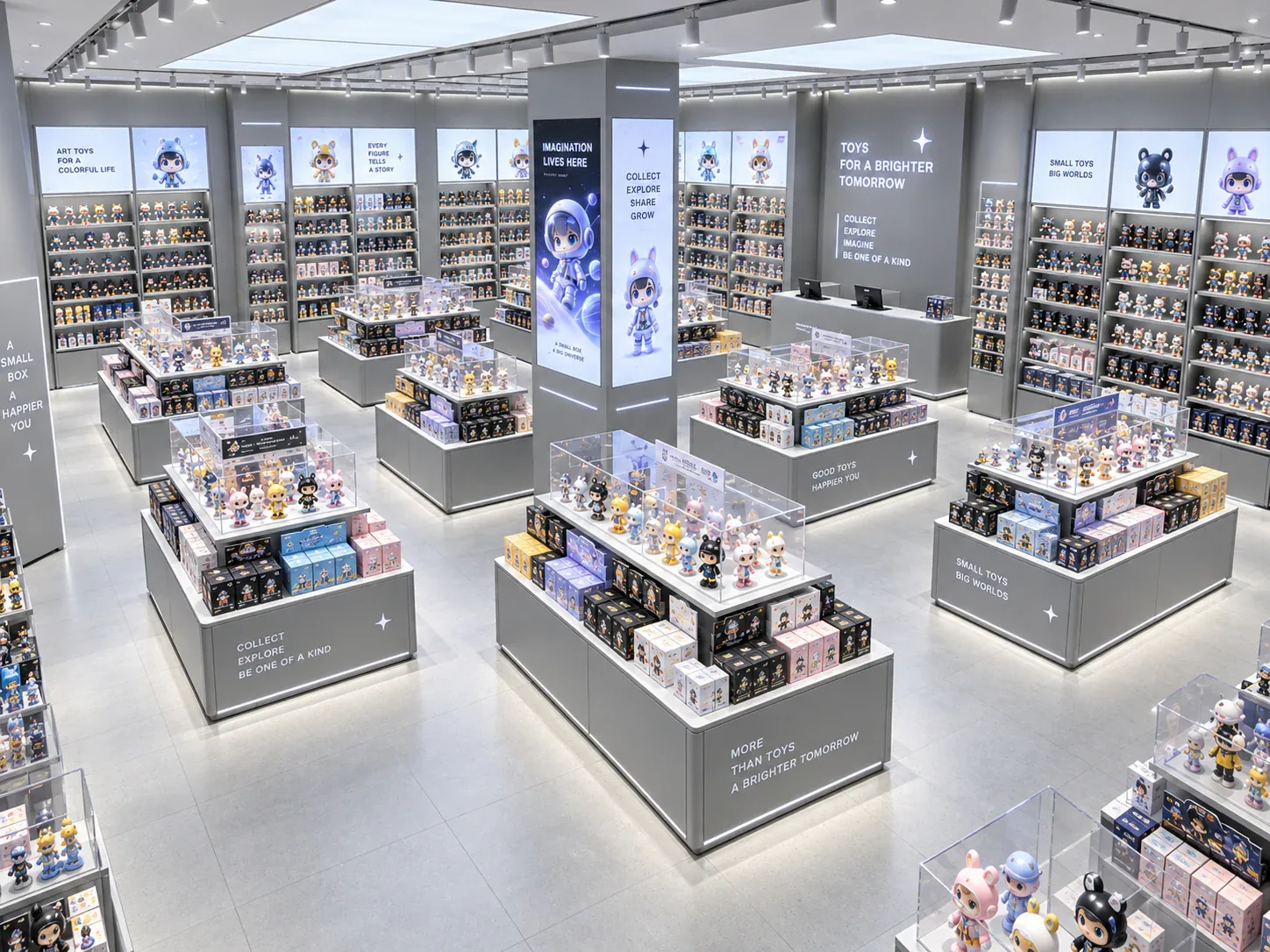 Silver Toy Store with Illuminated Wall Headers — reference view 4 of 6