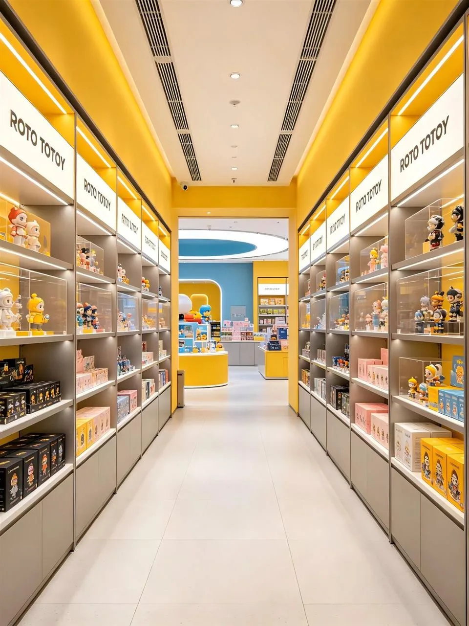 Curved Checkout Counter with Warm Backlit Wall — reference view 2 of 3