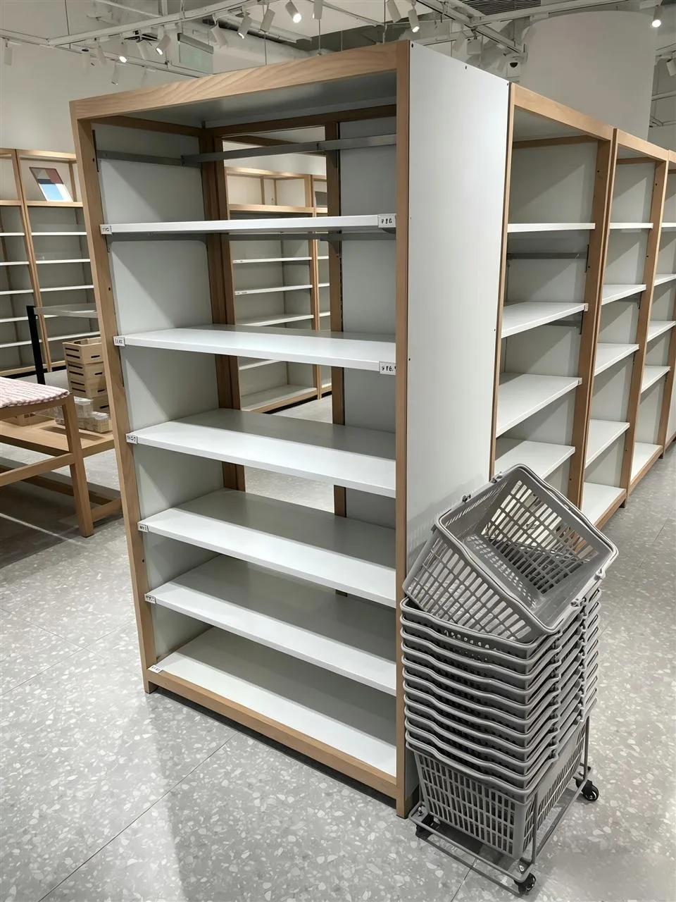 Gray Multi-Bay Wall Shelving with Horizontal Lights — reference view 5 of 16