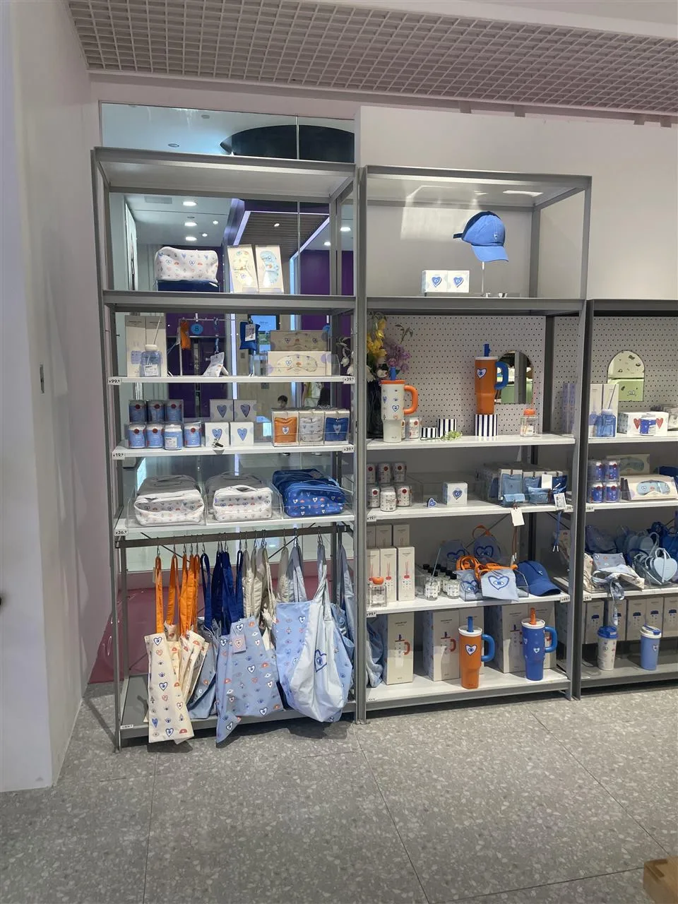 Gray Multi-Bay Wall Shelving with Horizontal Lights — reference view 6 of 16