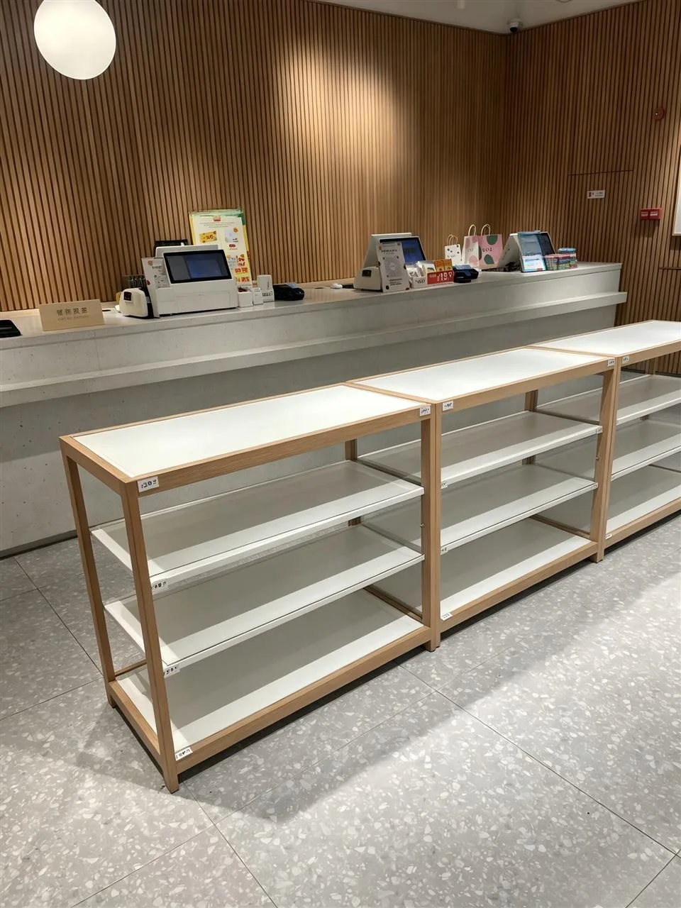 Gray Multi-Bay Wall Shelving with Horizontal Lights — reference view 12 of 16