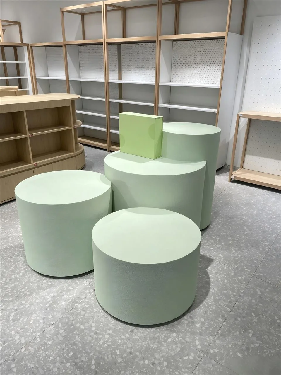 Gray Multi-Bay Wall Shelving with Horizontal Lights — reference view 13 of 16
