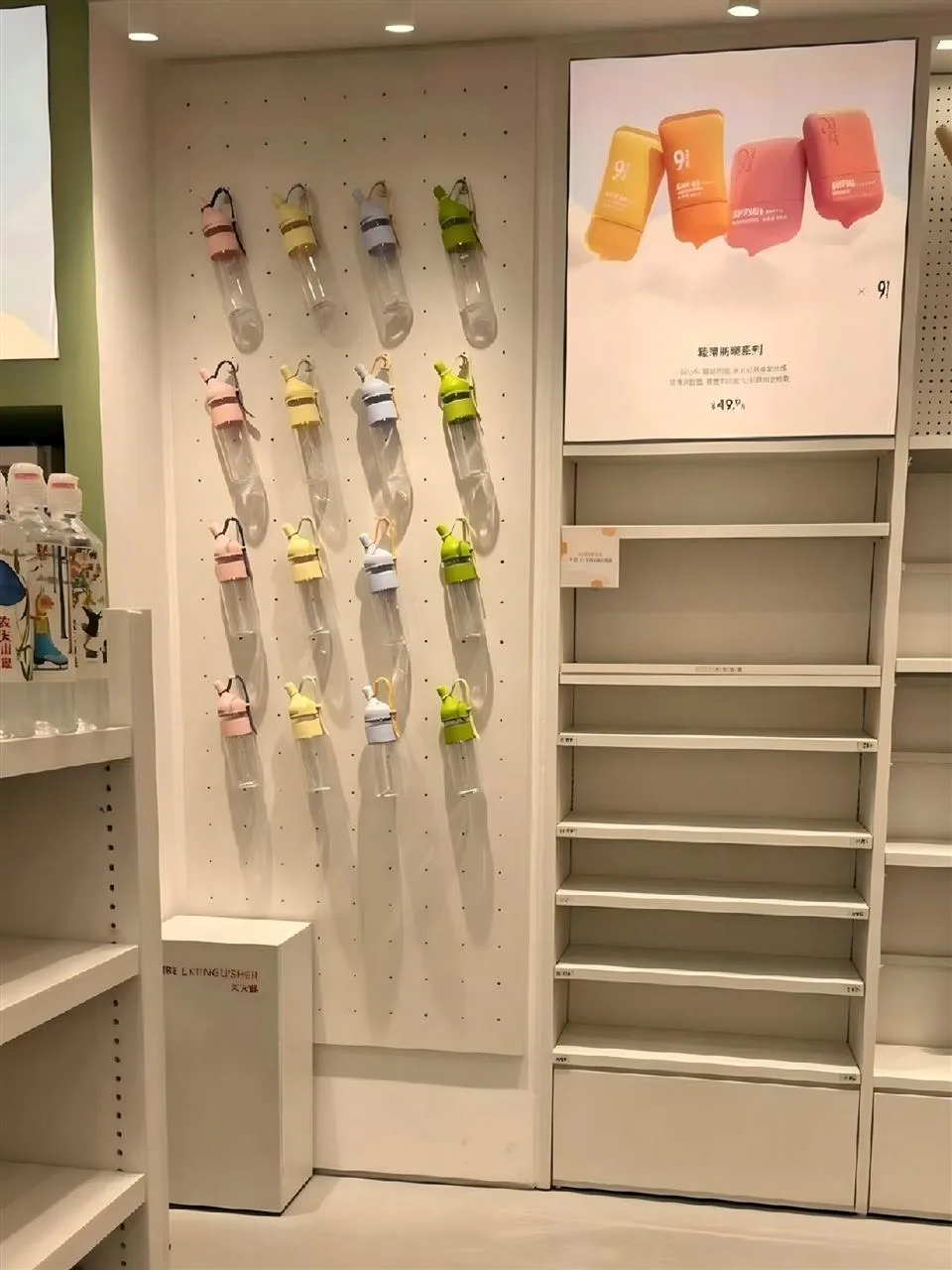 White Product Wall with Large Graphic Panels — reference view 4 of 9
