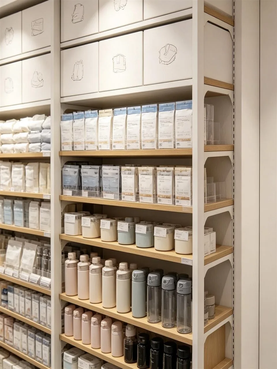 Wood and White Island for Bottles and Small Containers — reference view 3 of 3