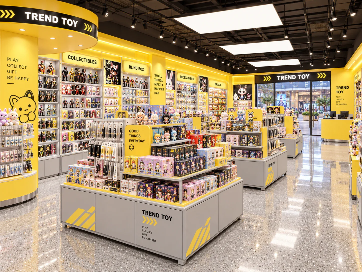 Yellow Toy Retail Feature Column and Perimeter Displays — reference view 5 of 5
