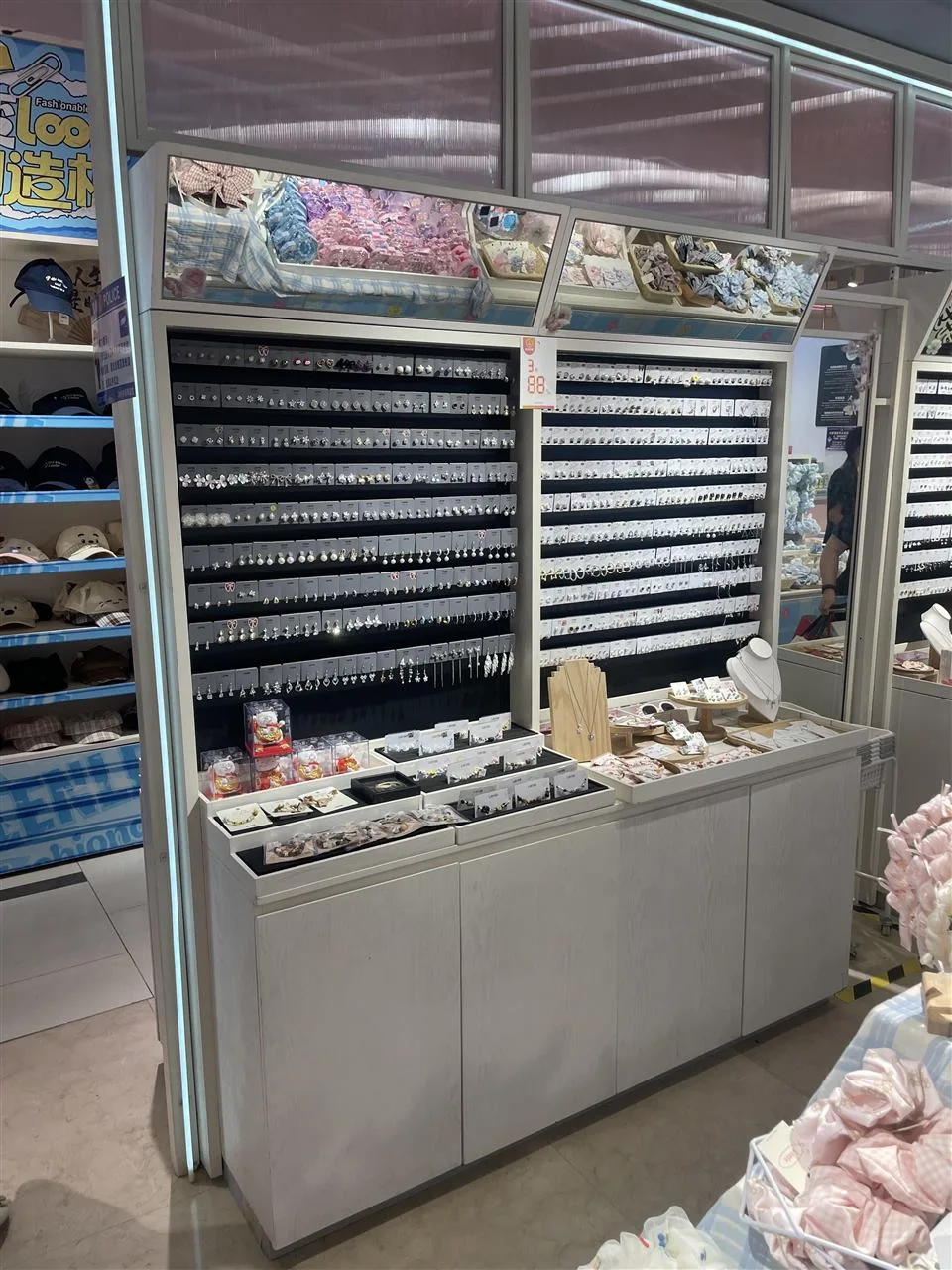 White Multi-Bay Wall Display with Base Cabinets — reference view 8 of 18