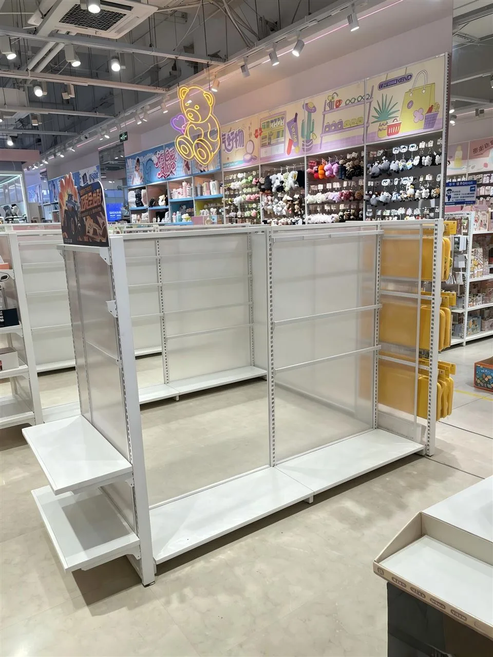 White Multi-Bay Wall Display with Base Cabinets — reference view 11 of 18