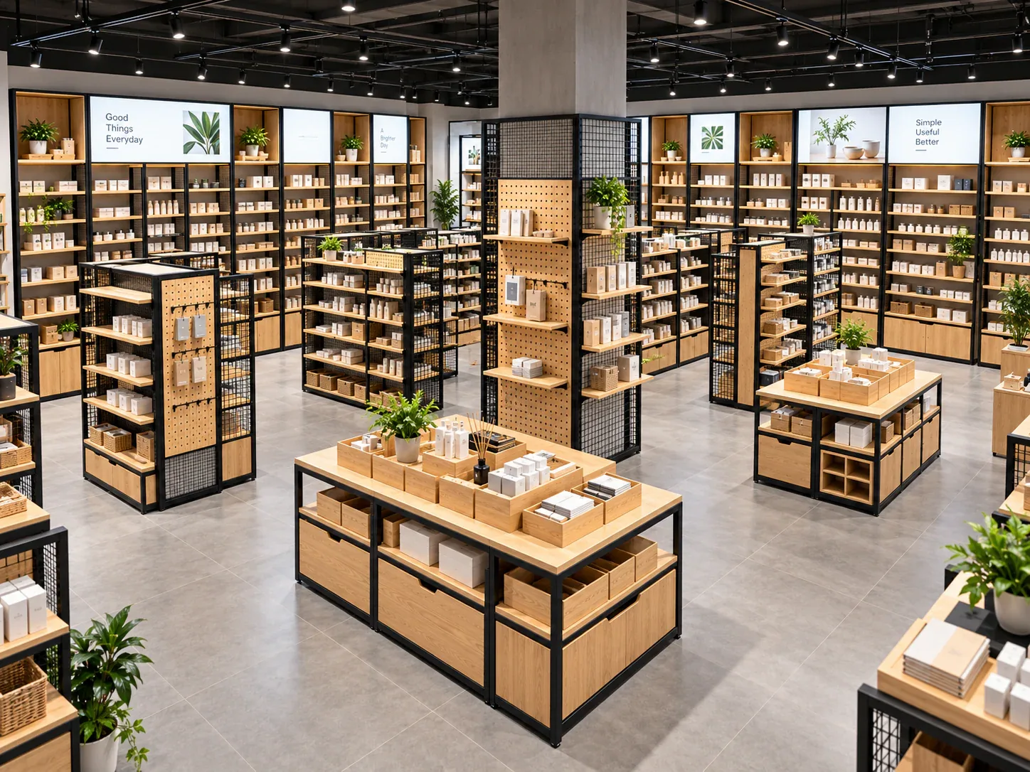 Black Frame and Wood Modular Retail Display Concept — reference view 6 of 6