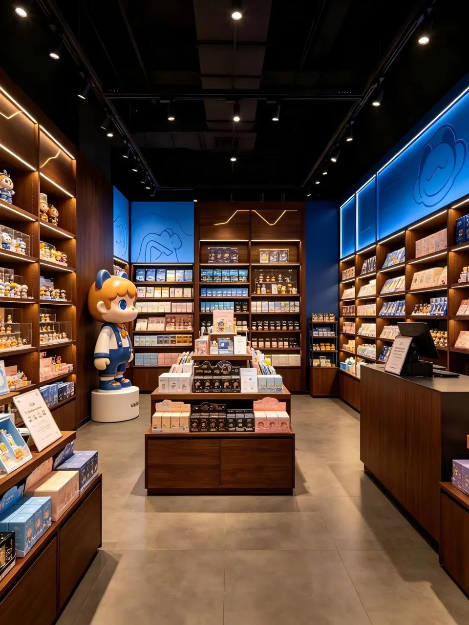 Wood-Toned Gift Store with Sculptural Ceiling Detail — reference view 4 of 6