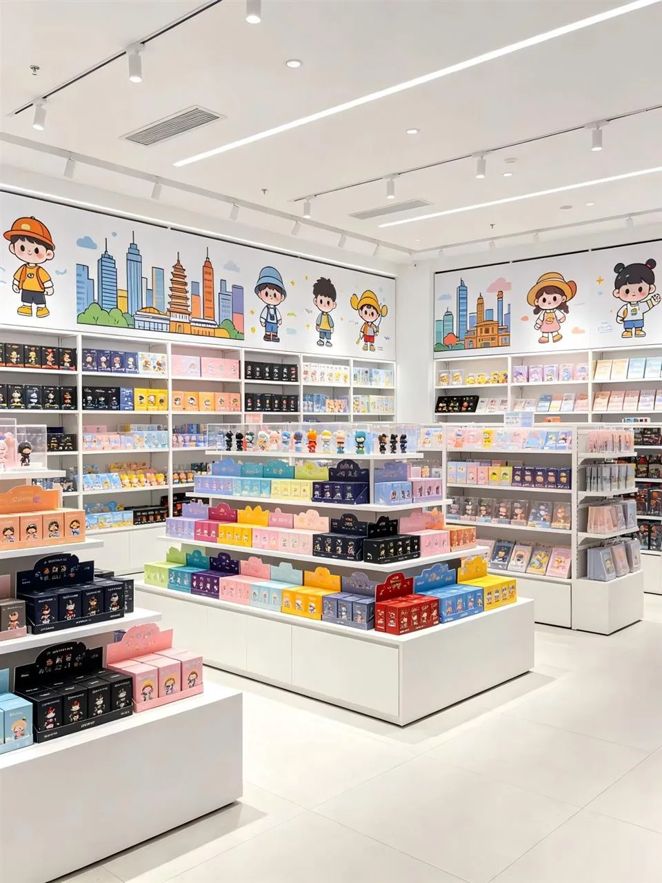 Bright Gift Store Entrance with Colorful Shelf Headers — reference view 2 of 6