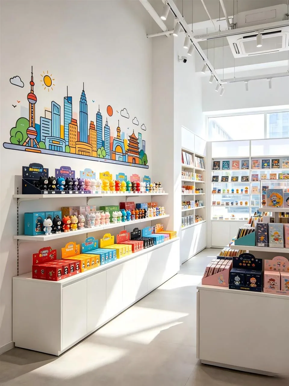 Bright Gift Store Entrance with Colorful Shelf Headers — reference view 3 of 6