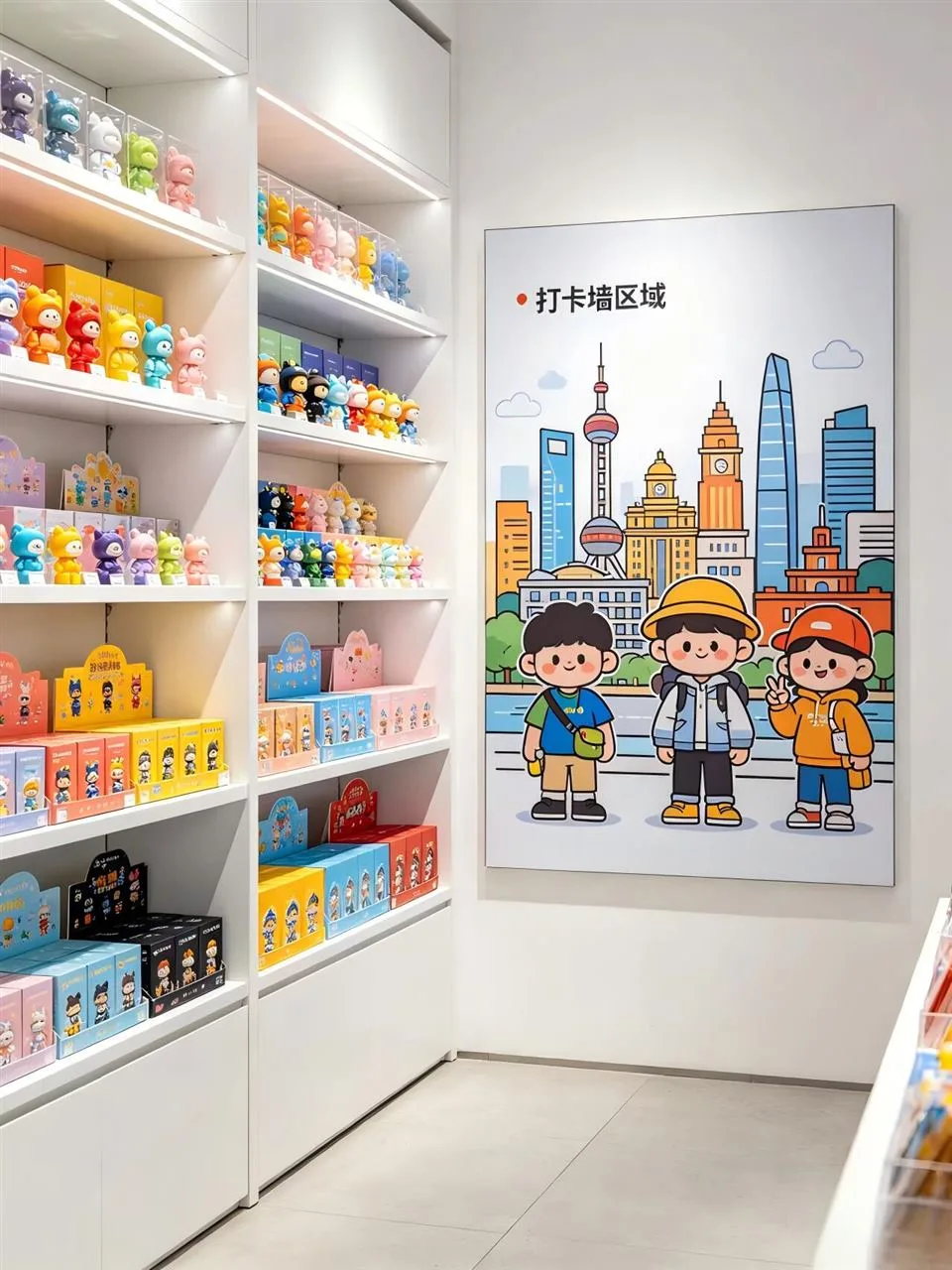 Bright Gift Store Entrance with Colorful Shelf Headers — reference view 5 of 6