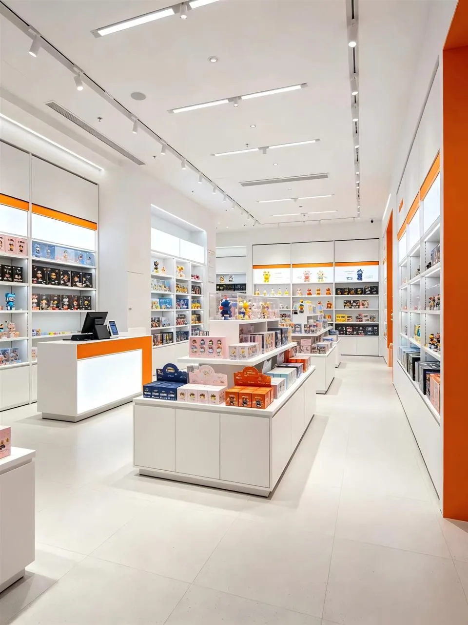 White Gift Store Layout with Orange Category Accent — reference view 2 of 2