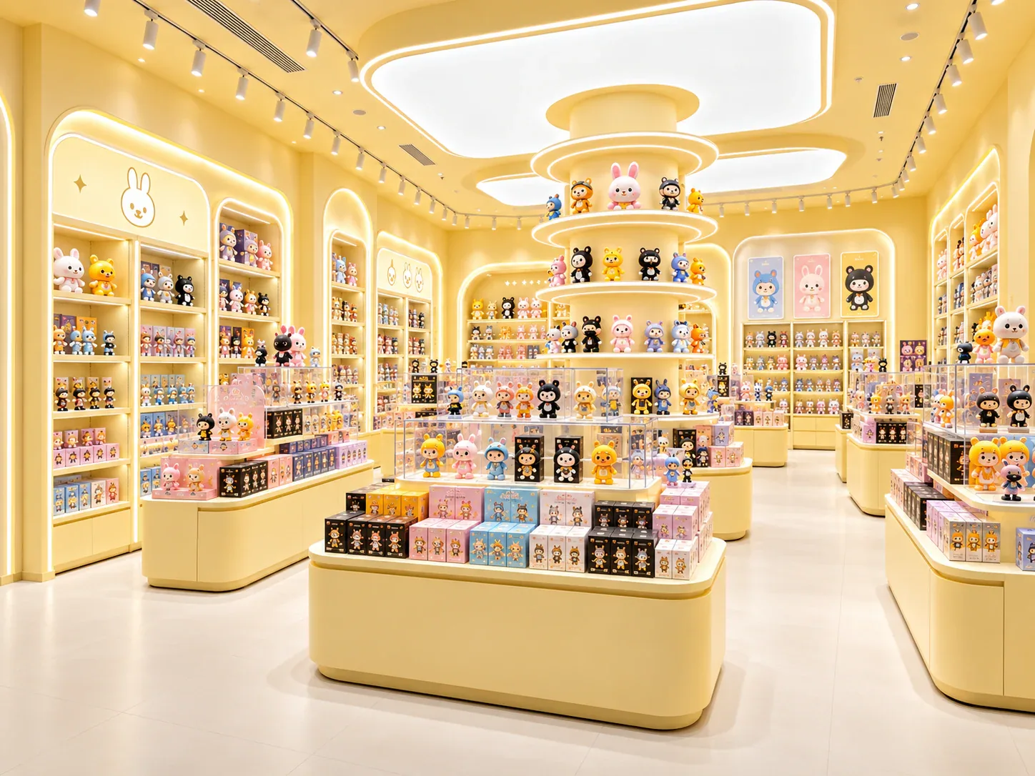Warm Yellow Toy Boutique with Rounded Cabinets — reference view 2 of 6
