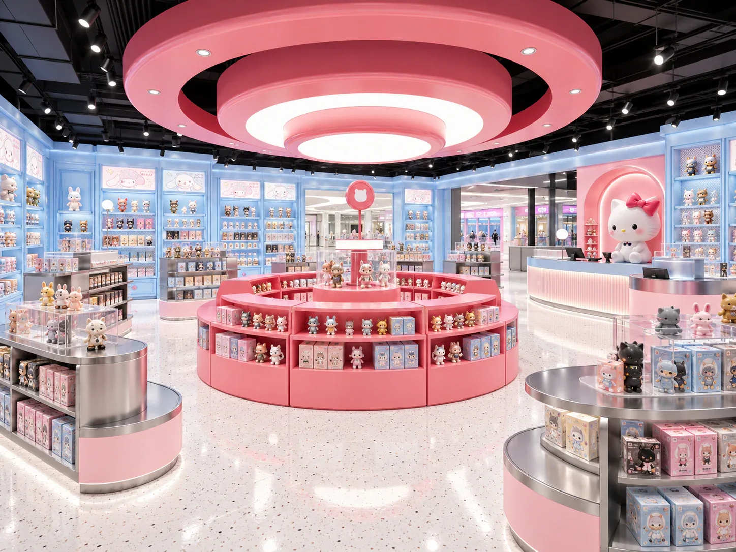 Lavender Toy Store with Gradient-Lit Checkout — reference view 3 of 7