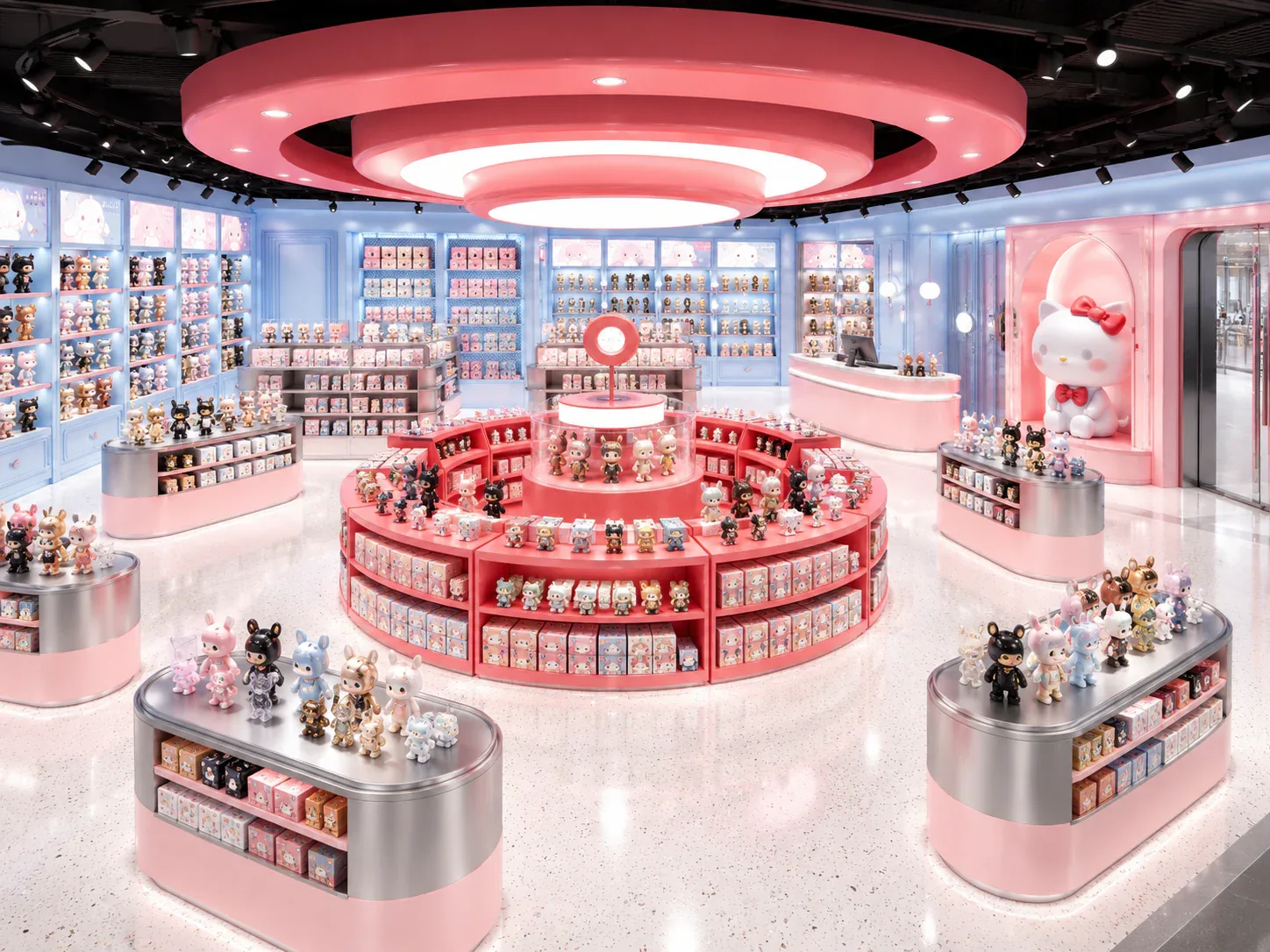 Lavender Toy Store with Gradient-Lit Checkout — reference view 4 of 7