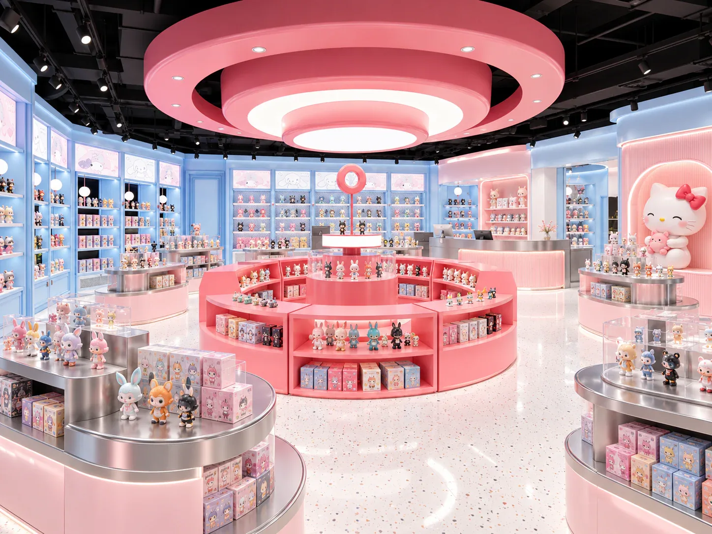 Lavender Toy Store with Gradient-Lit Checkout — reference view 5 of 7