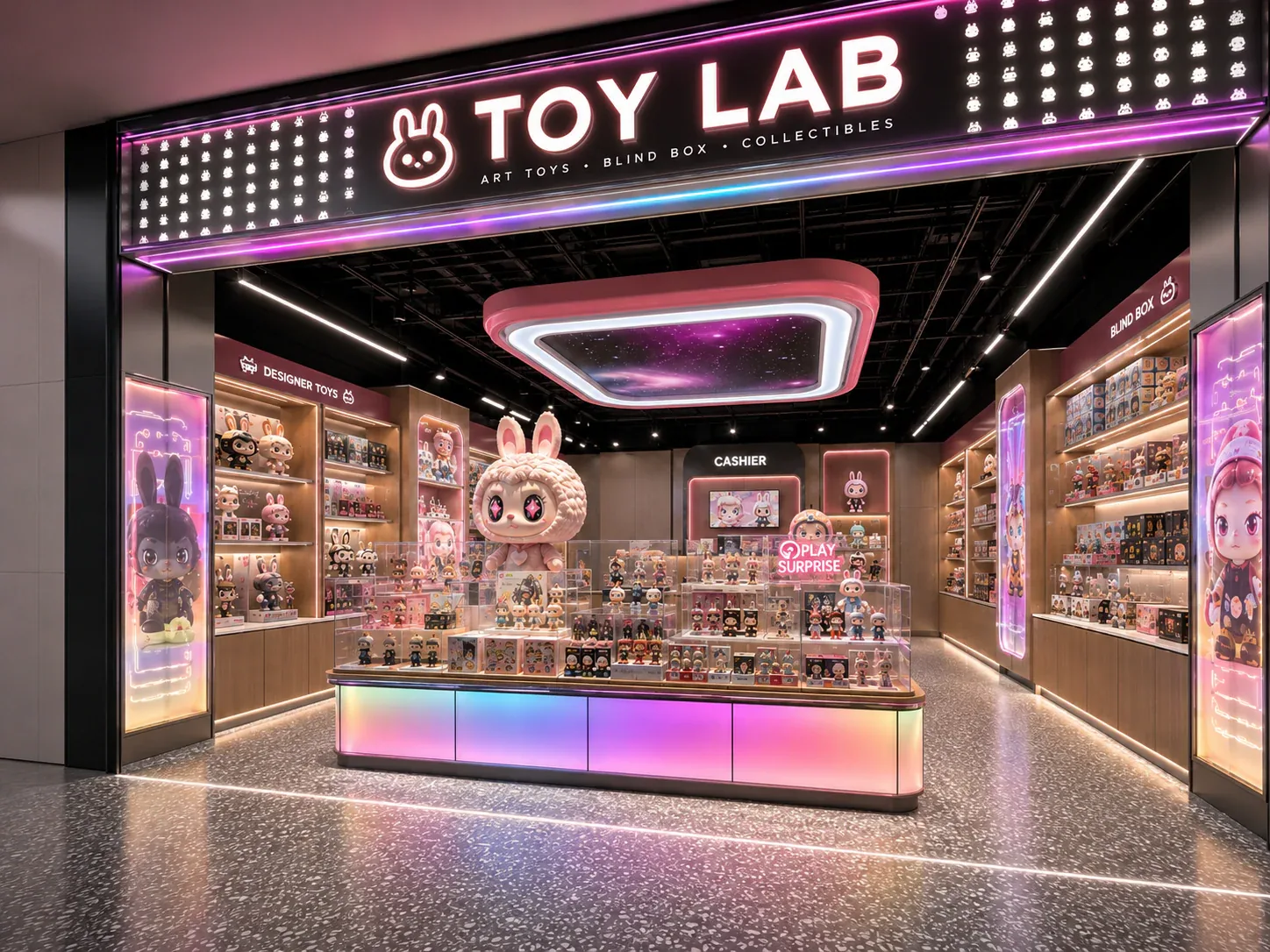 Neon Pink Toy Boutique Storefront Concept — reference view 2 of 5