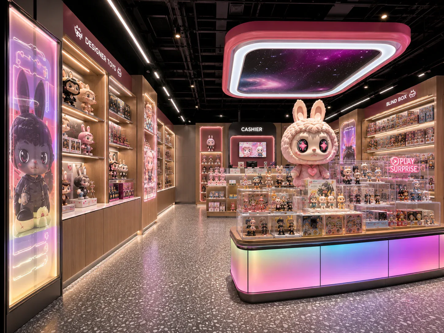 Neon Pink Toy Boutique Storefront Concept — reference view 4 of 5