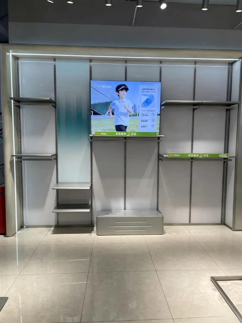 Gray Lifestyle Shelving with Illuminated Header — reference view 9 of 17