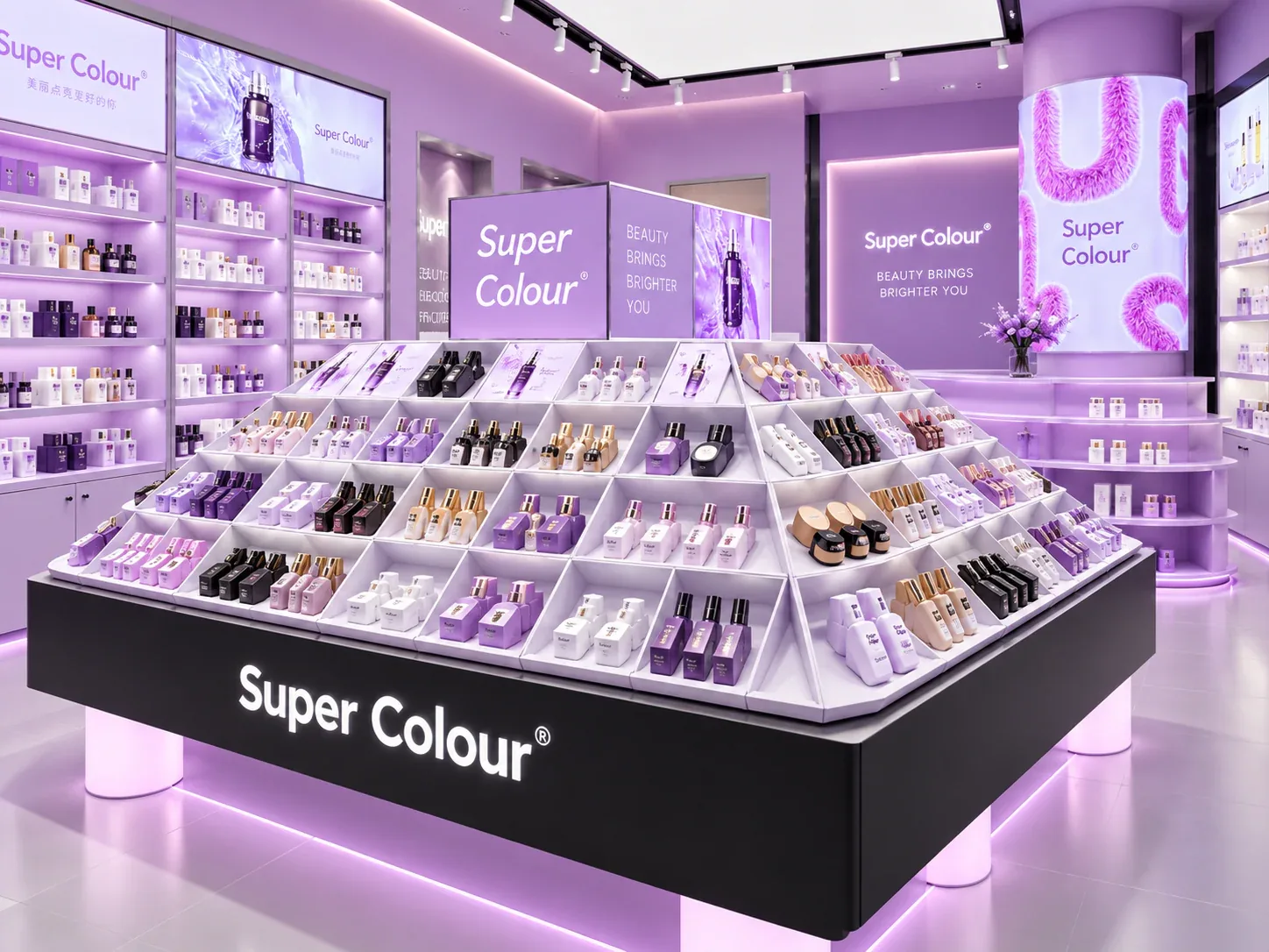 Lavender Retail Concept with Sloped Central Display — reference view 6 of 6
