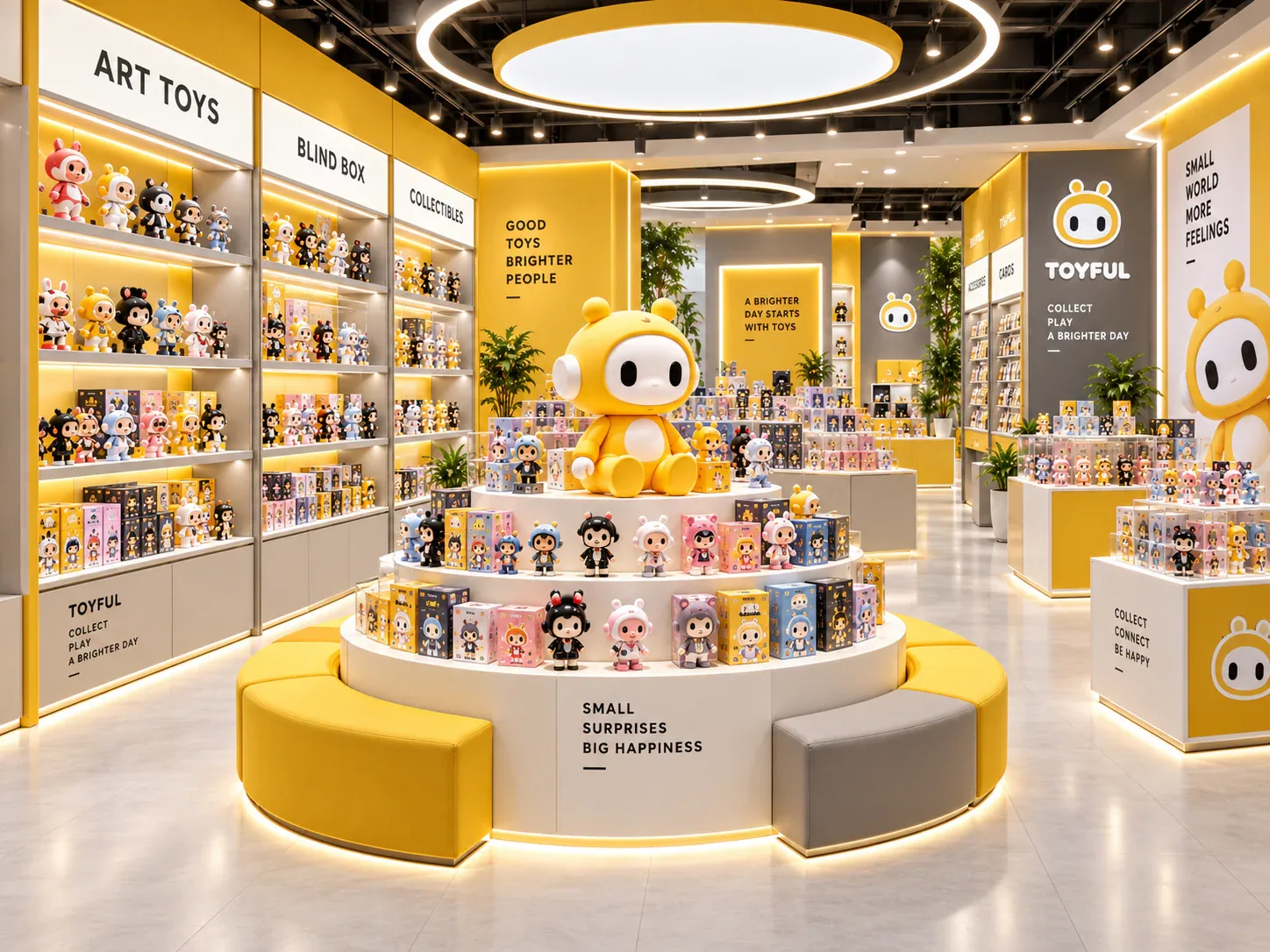 Yellow Toy Shop with Rounded Display Islands — reference view 3 of 6