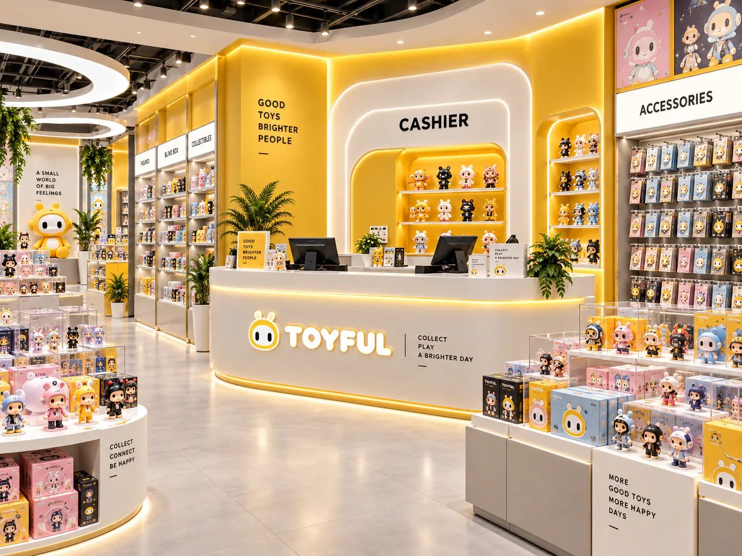 Yellow Toy Shop with Rounded Display Islands — reference view 4 of 6