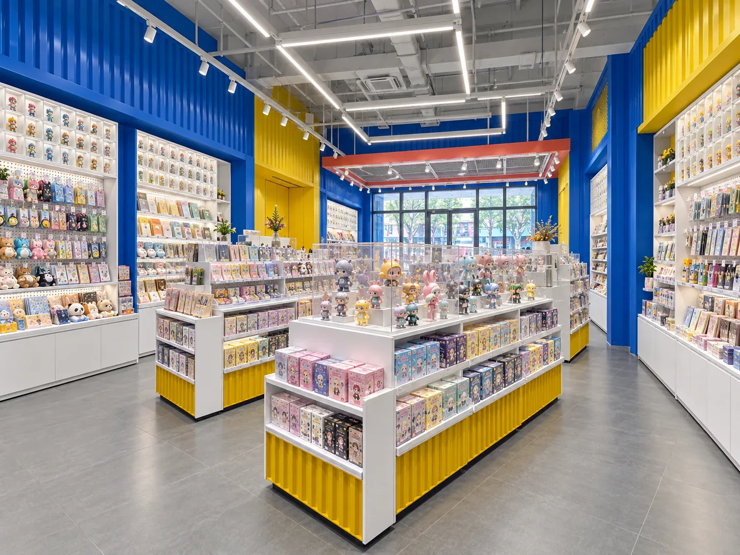 Blue and Yellow Toy Store with Long Merchandise Runs — reference view 5 of 6