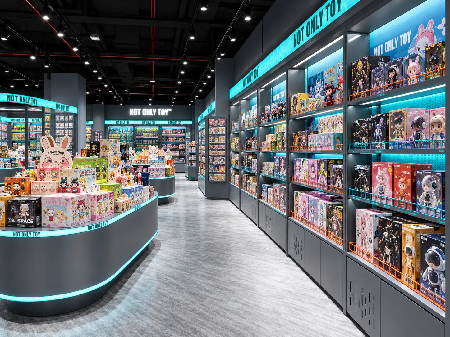 Dark Gallery Collectible Store Concept visual reference