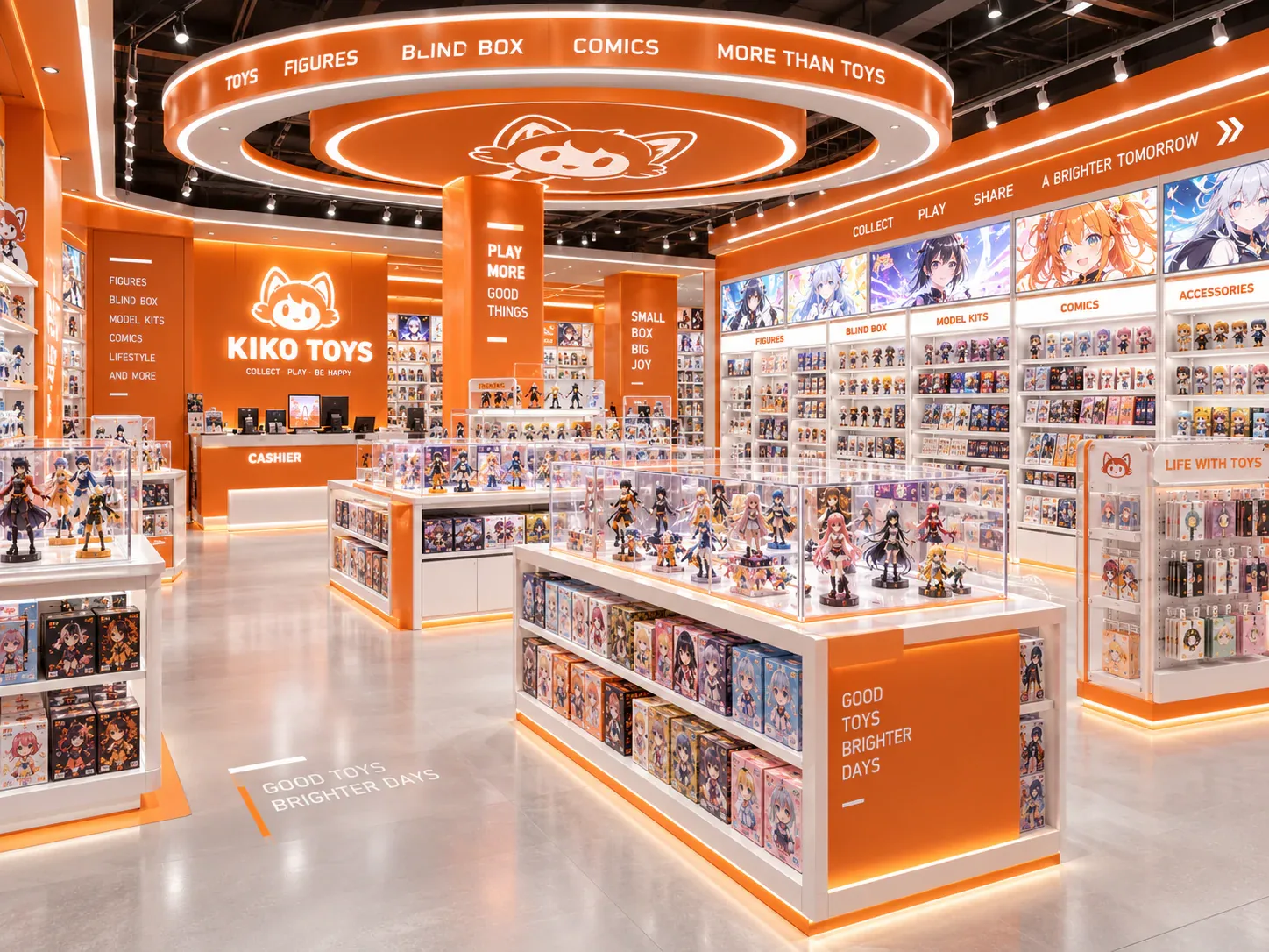 Minimal collectible retail store fixture project reference