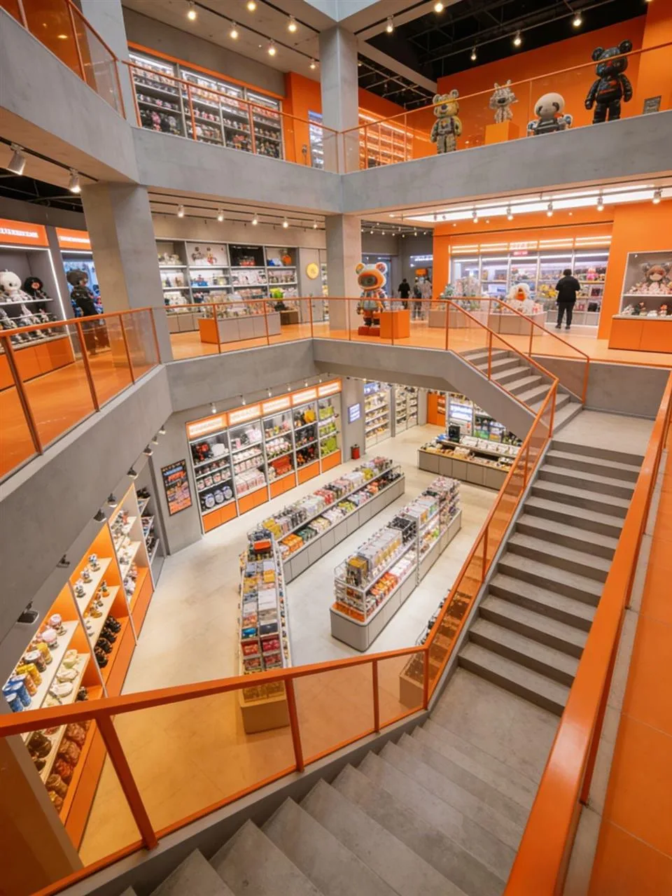 Multi-Storey Orange Retail Atrium and Staircase Reference — reference view 2 of 4