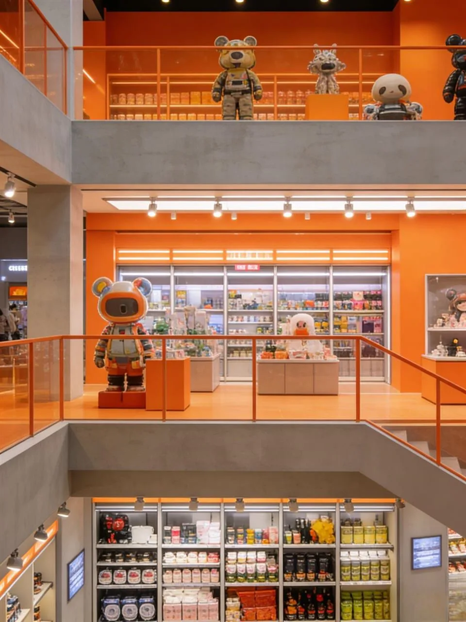 Multi-Storey Orange Retail Atrium and Staircase Reference — reference view 4 of 4