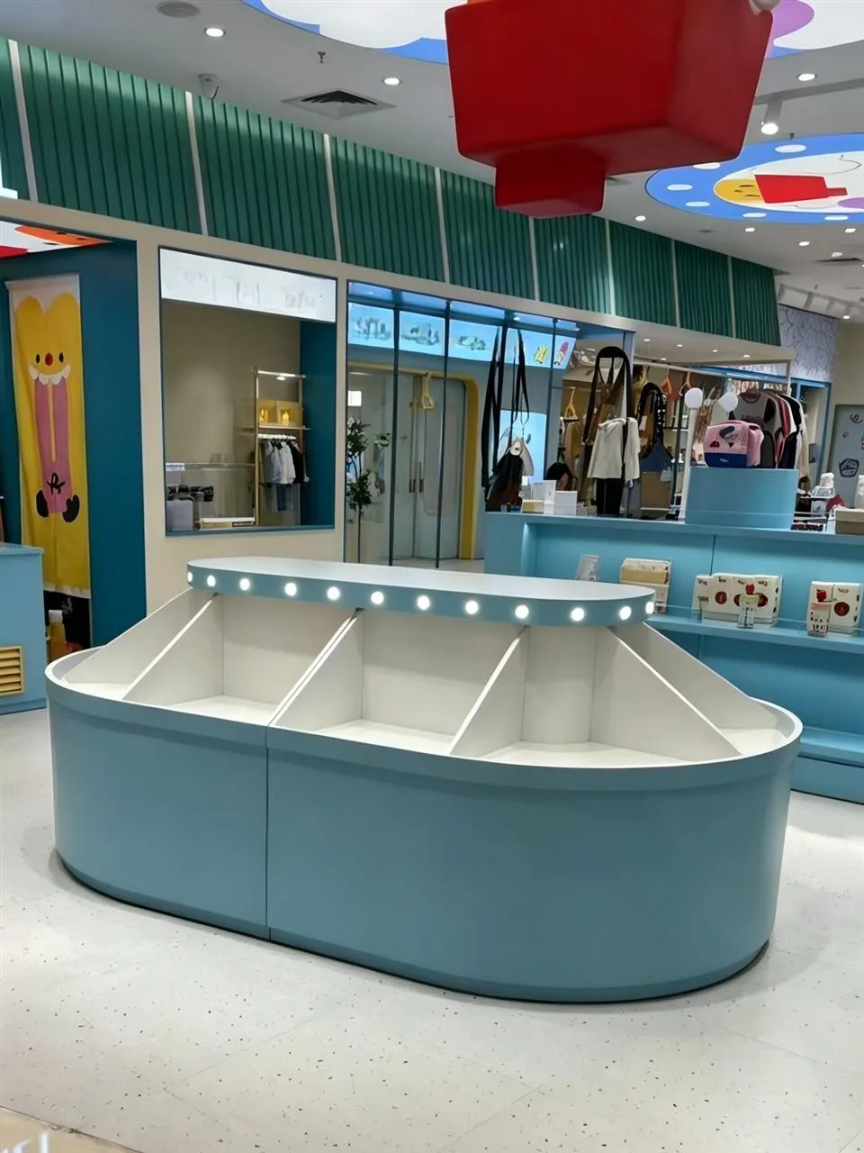 Blue Curved Character Display Table — reference view 2 of 9