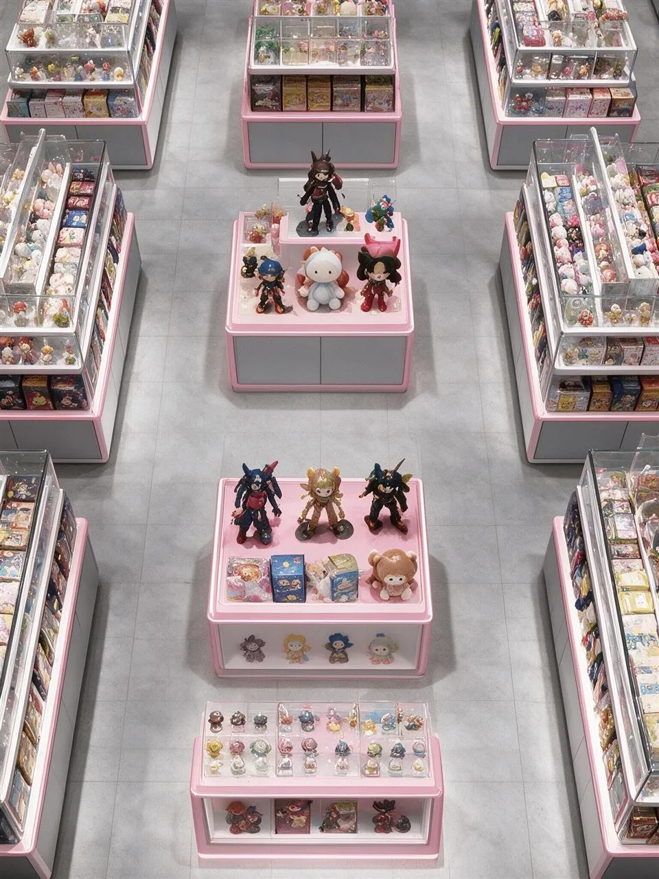Overhead Layout of a Narrow Pink Toy Shop — reference view 2 of 4