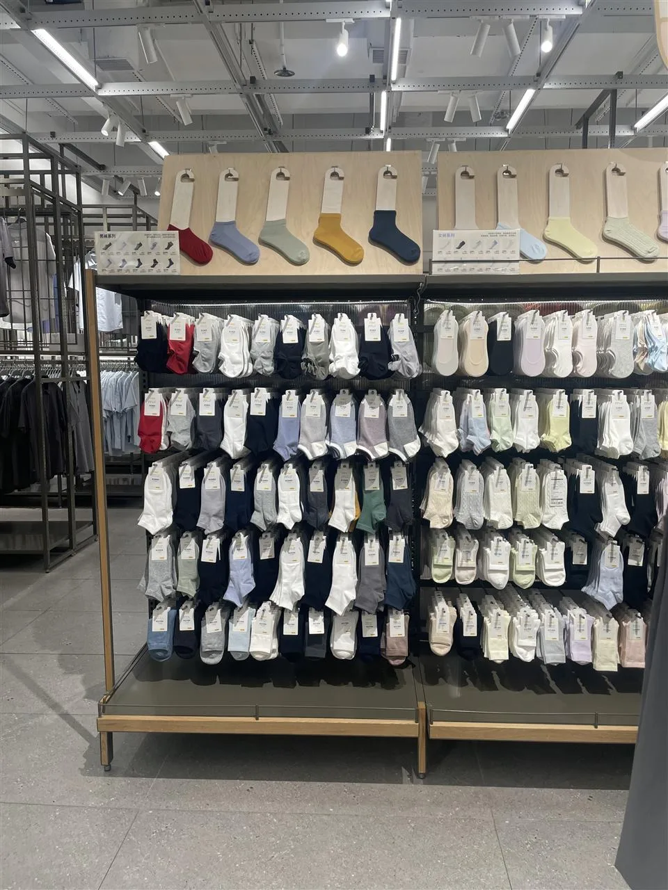 Dark Frame Apparel Display with Two Hanging Levels — reference view 6 of 17