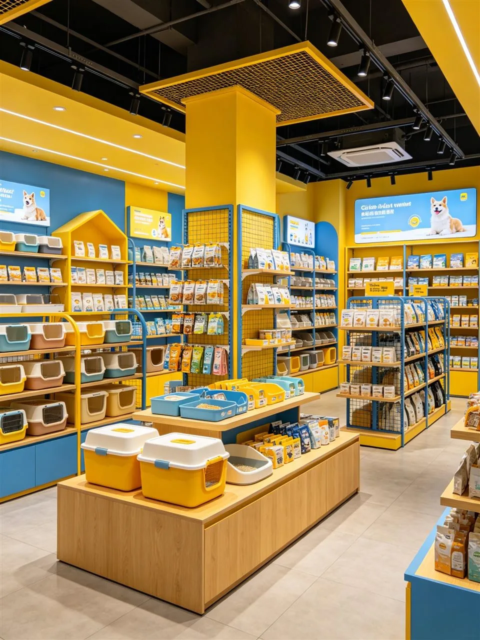 Yellow and Blue Gift Store with Low Display Tables — reference view 2 of 5