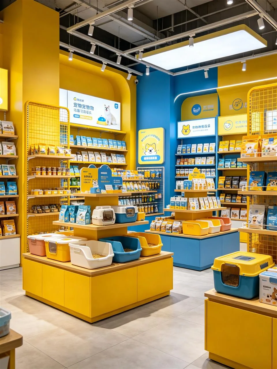 Yellow and Blue Gift Store with Low Display Tables — reference view 4 of 5