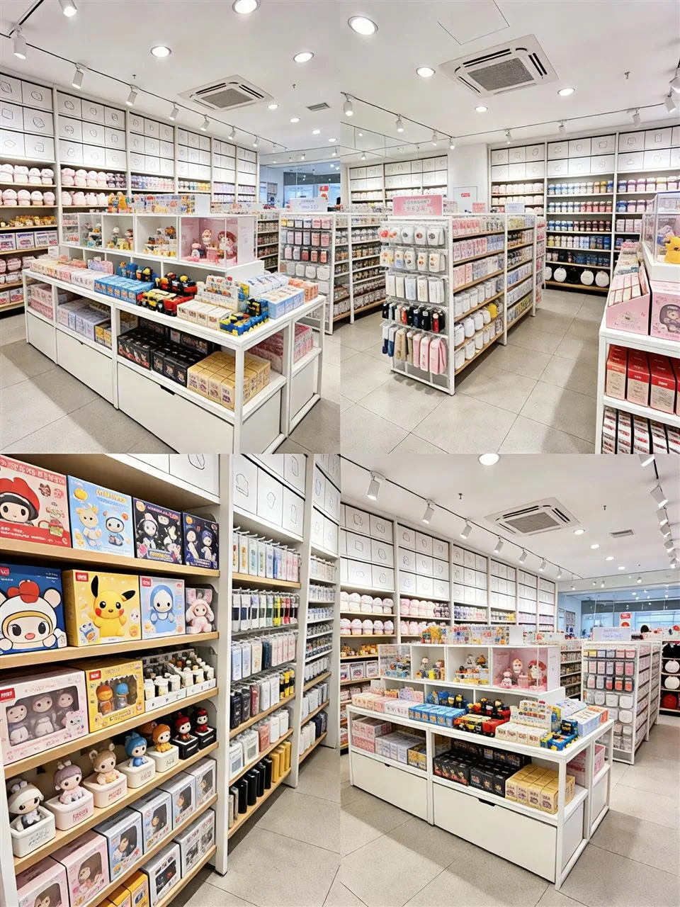 White Toy Store Islands Shown from Two Perspectives — reference view 2 of 6