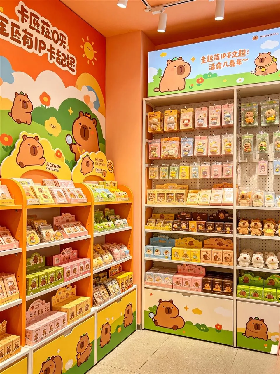 Warm Yellow Toy Shop Entrance and Narrow Aisle — reference view 3 of 8