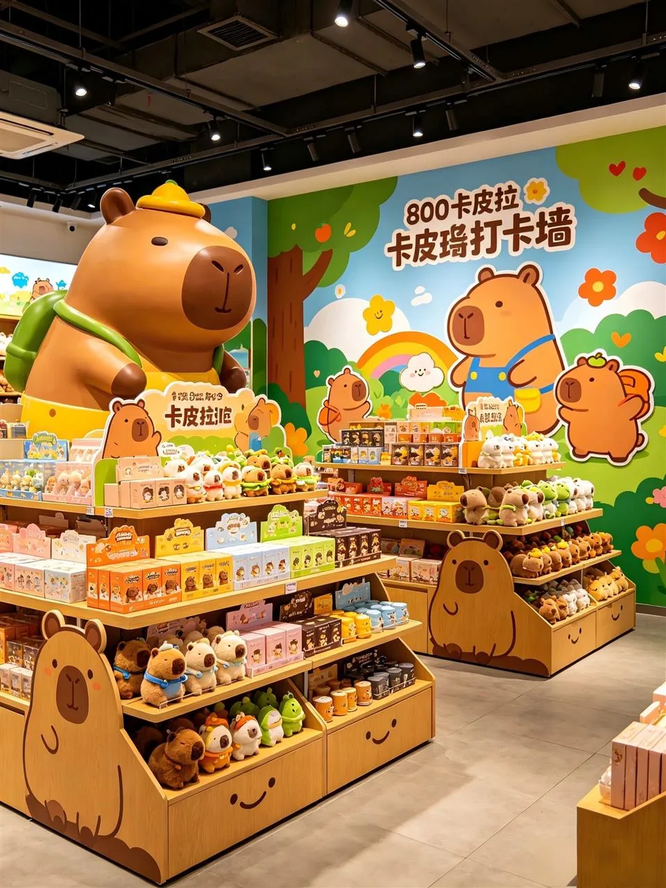 Warm Yellow Toy Shop Entrance and Narrow Aisle — reference view 7 of 8