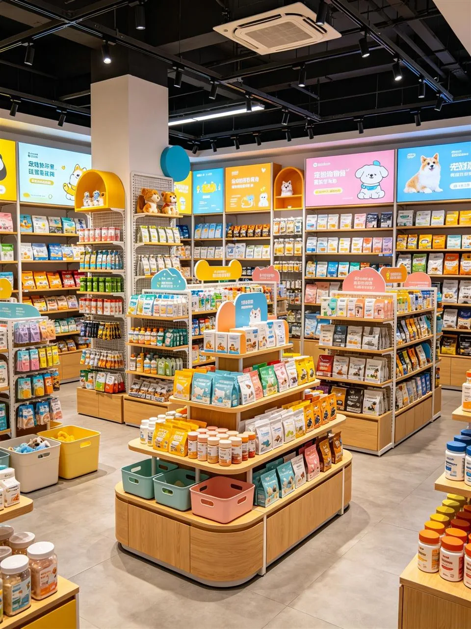 Yellow Gift Store with Wood-Toned Feature Tables — reference view 3 of 6