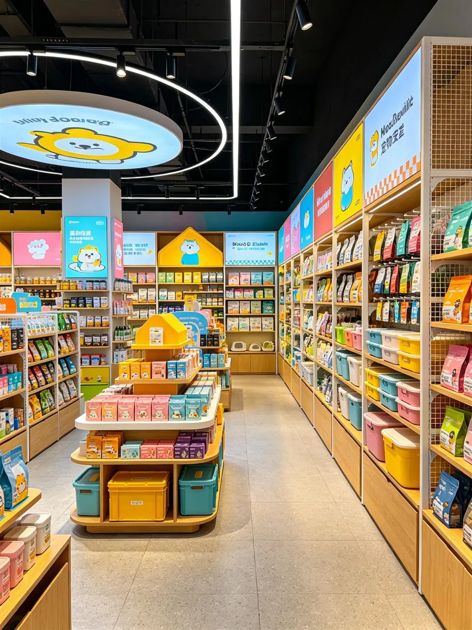 Yellow Gift Store with Wood-Toned Feature Tables — reference view 5 of 6