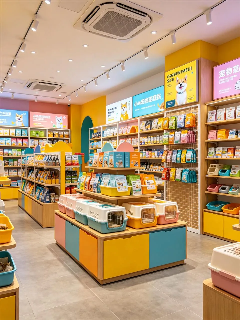 Yellow Gift Store with Wood-Toned Feature Tables — reference view 6 of 6