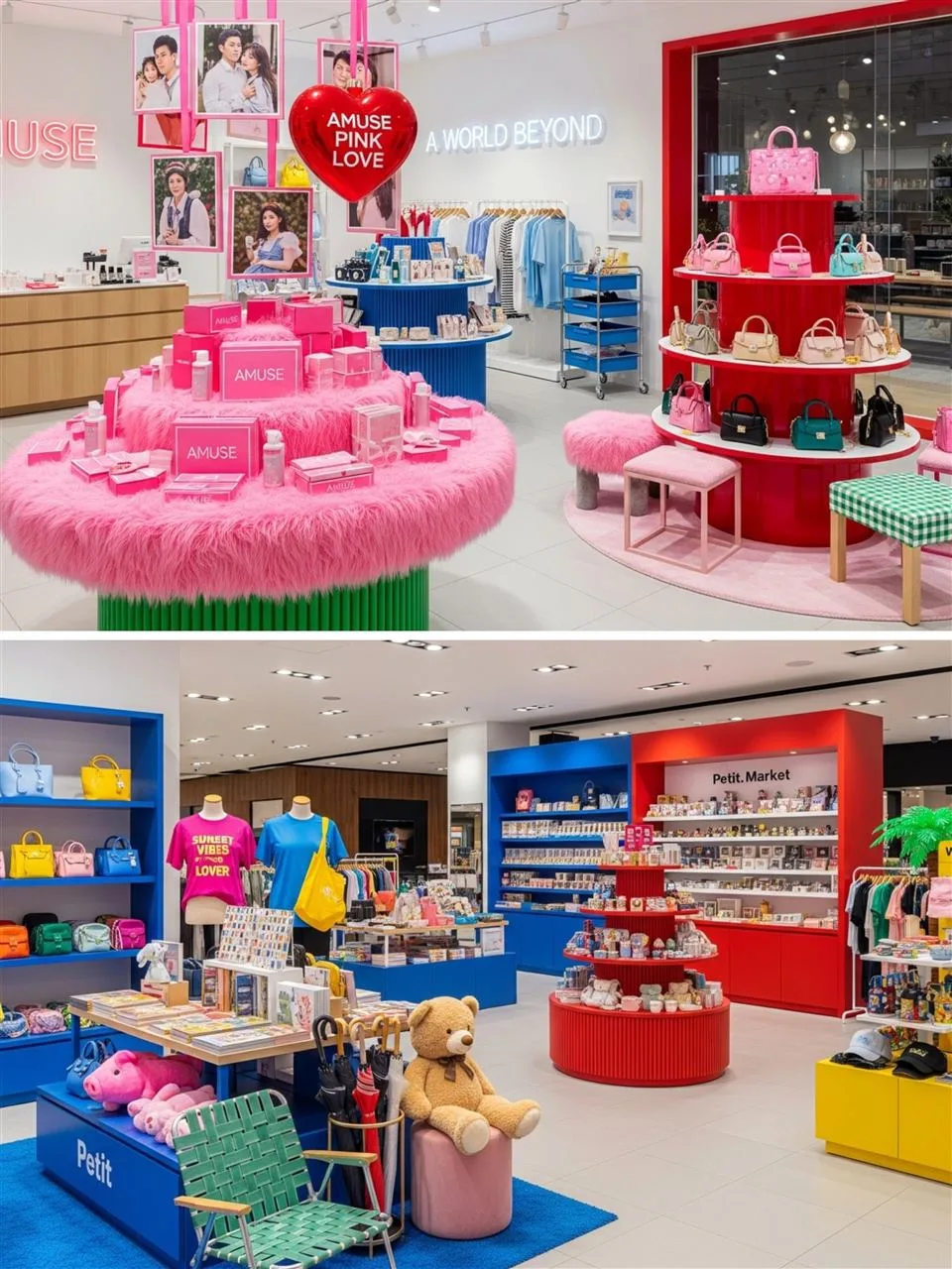 Colorful Round Retail Displays for Seasonal Collections